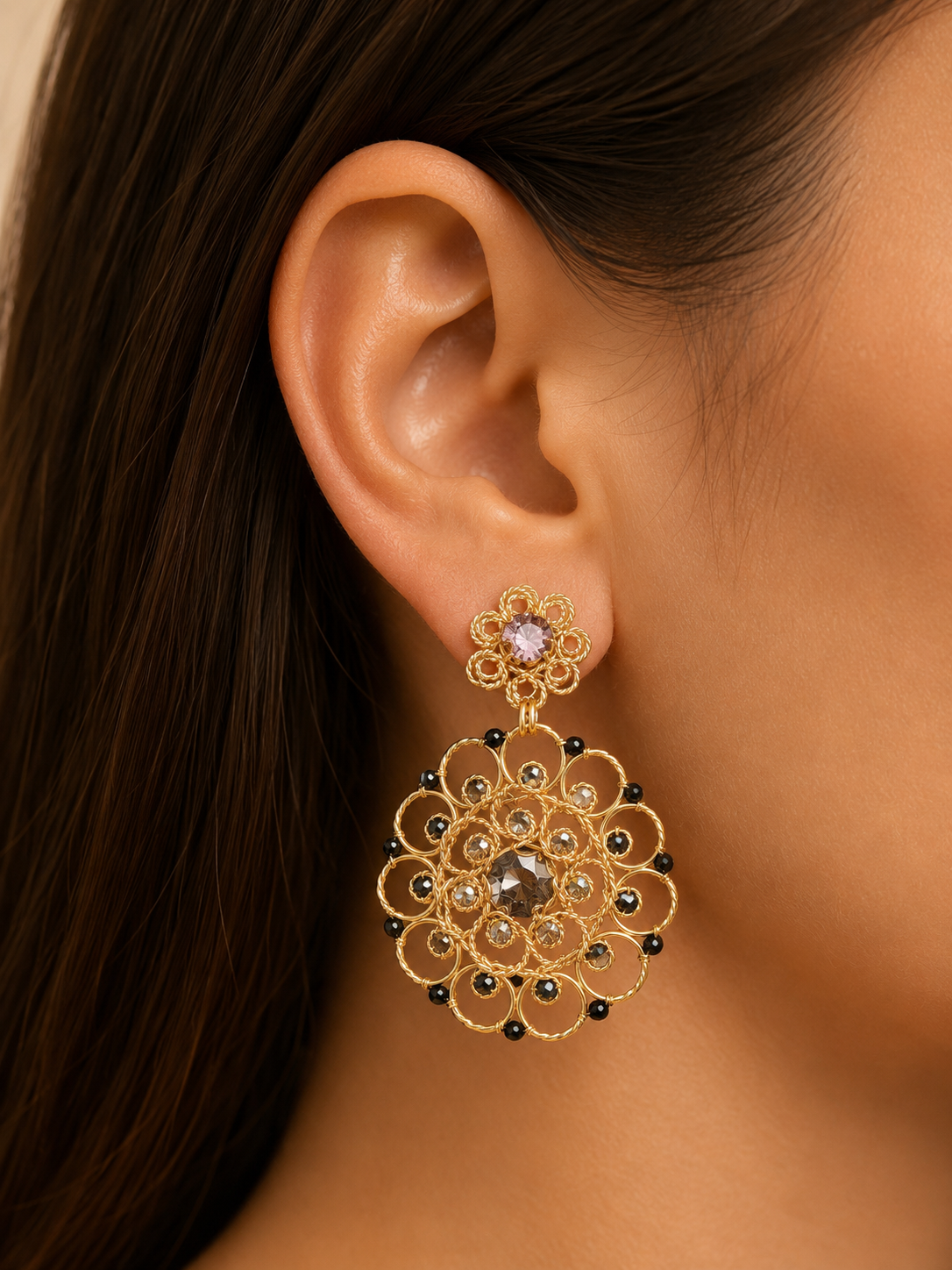 Handmade Venezuelan Earrings with Crystals