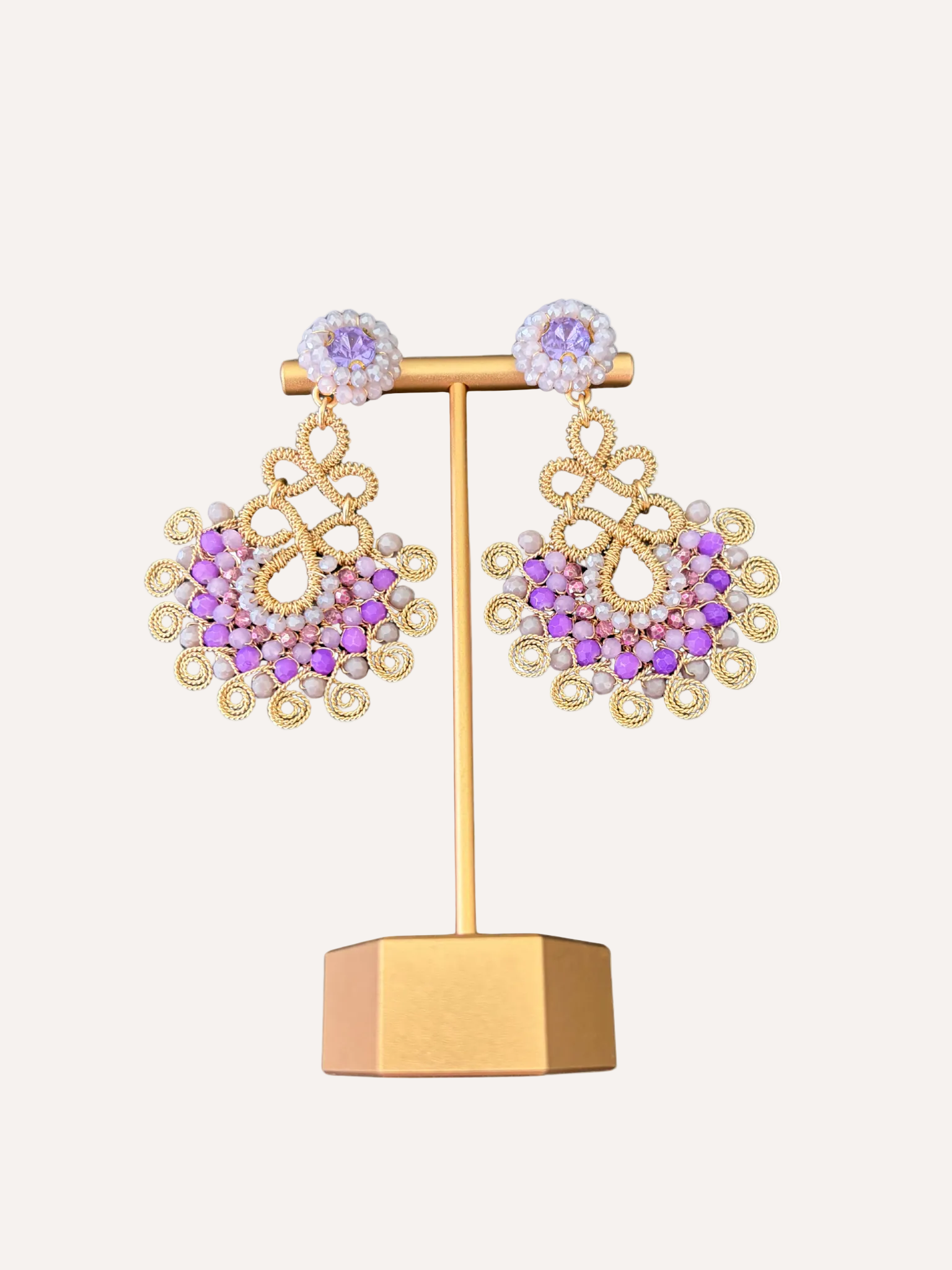 Beaded Venezuelan Wire Soutache Earrings
