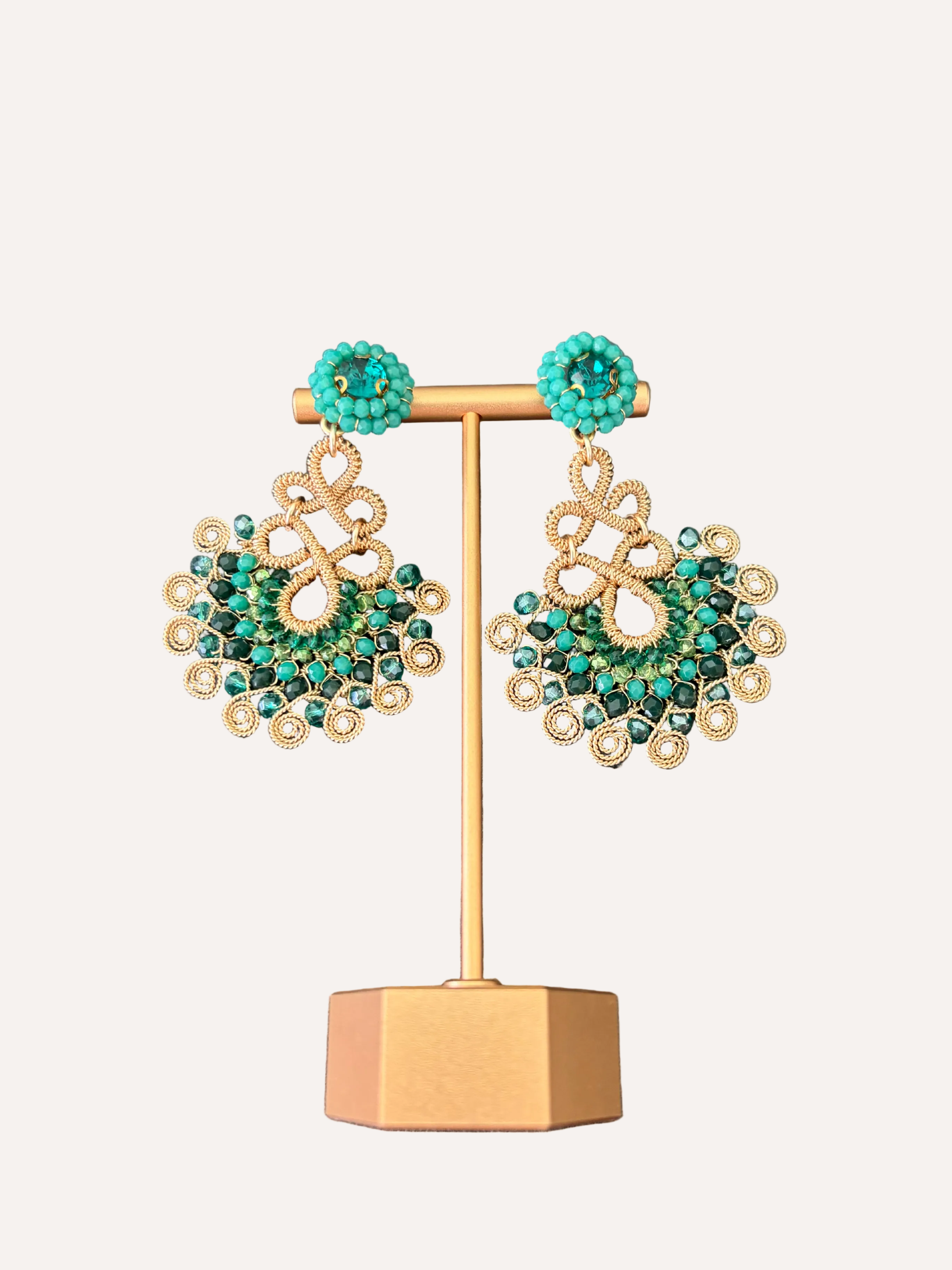 Beaded Venezuelan Wire Soutache Earrings