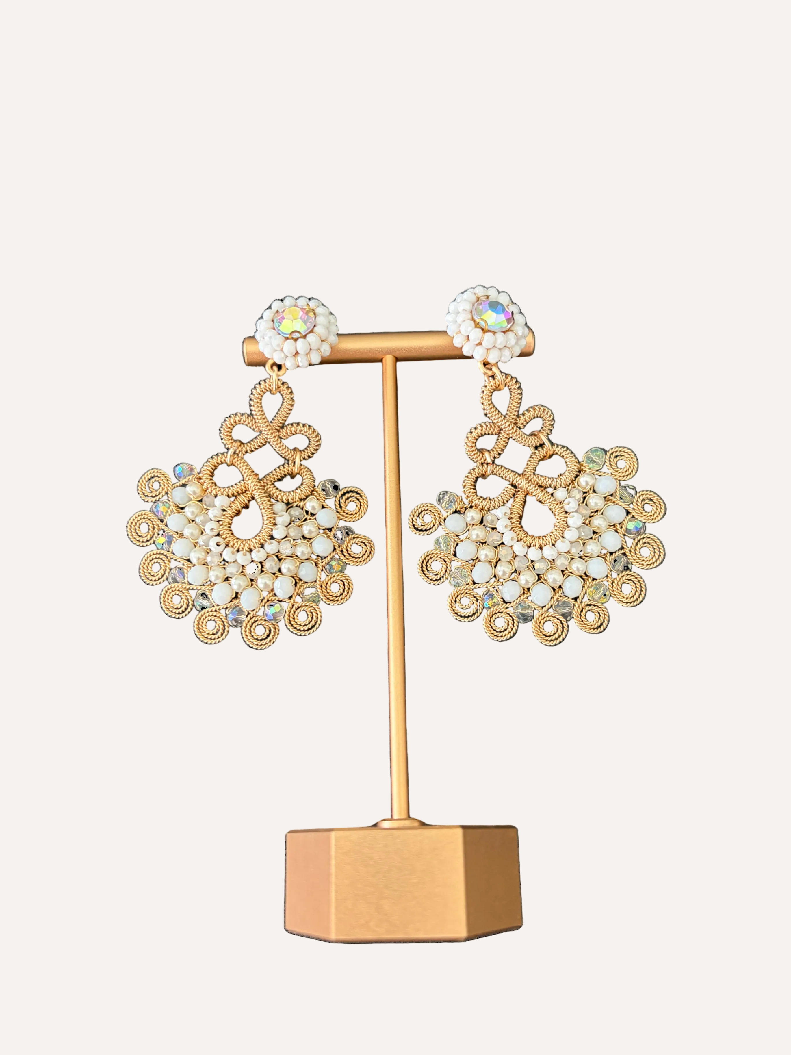 Beaded Venezuelan Wire Soutache Earrings